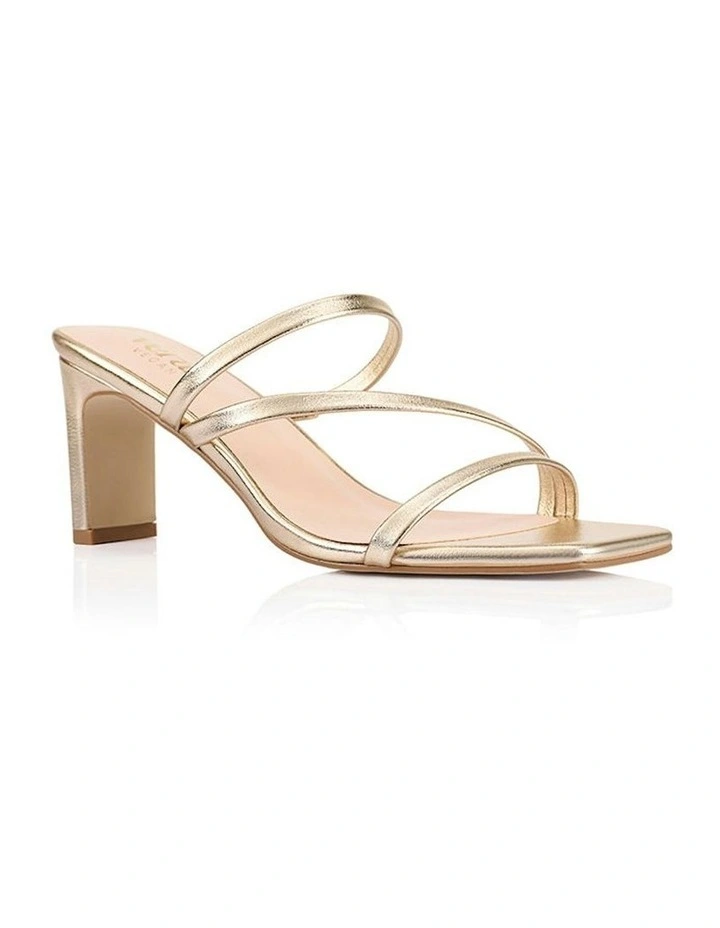 Ginny Block Heel Mules in Champagne Gold image 2