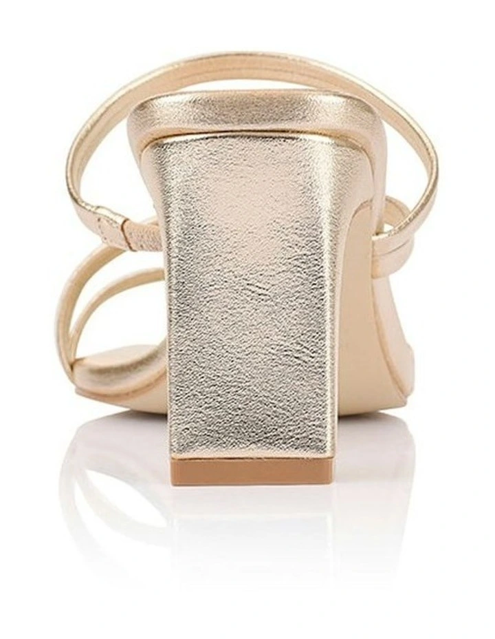 Ginny Block Heel Mules in Champagne Gold image 3