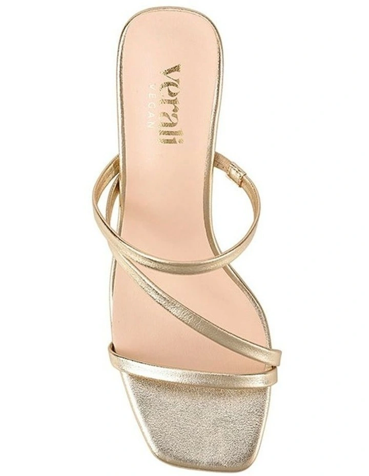 Ginny Block Heel Mules in Champagne Gold image 4
