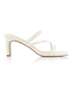Ginny Block Heel Mules in White