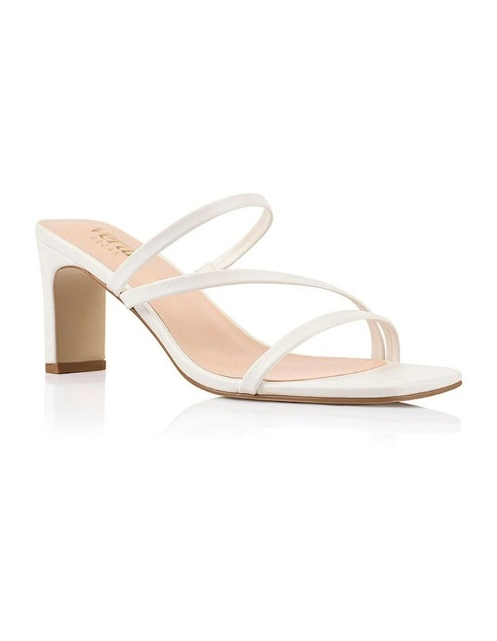 Ginny Block Heel Mules in White image 3