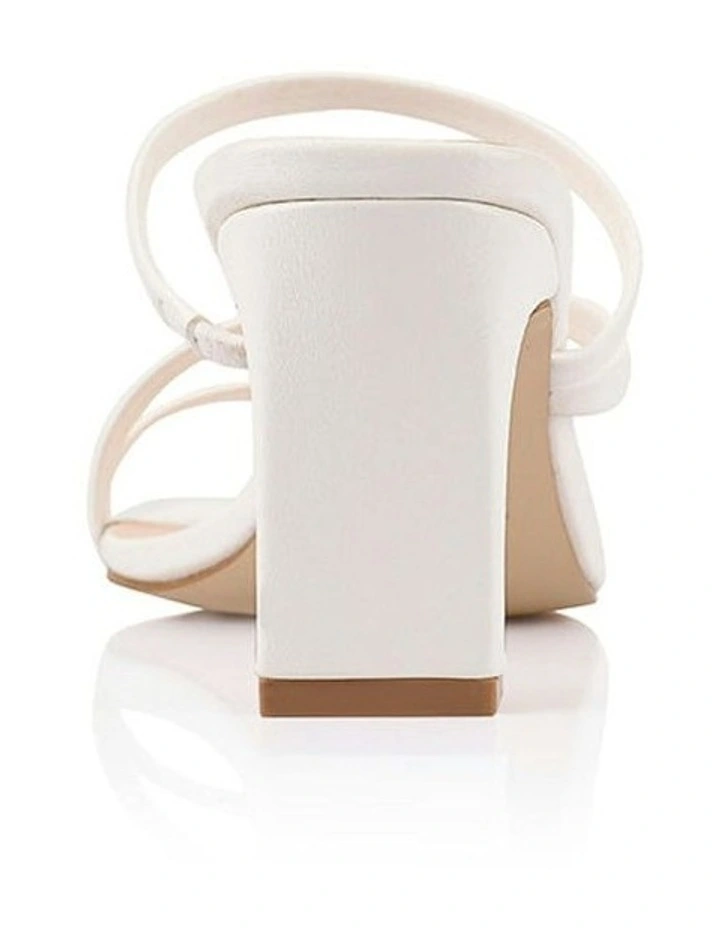 Ginny Block Heel Mules in White image 4