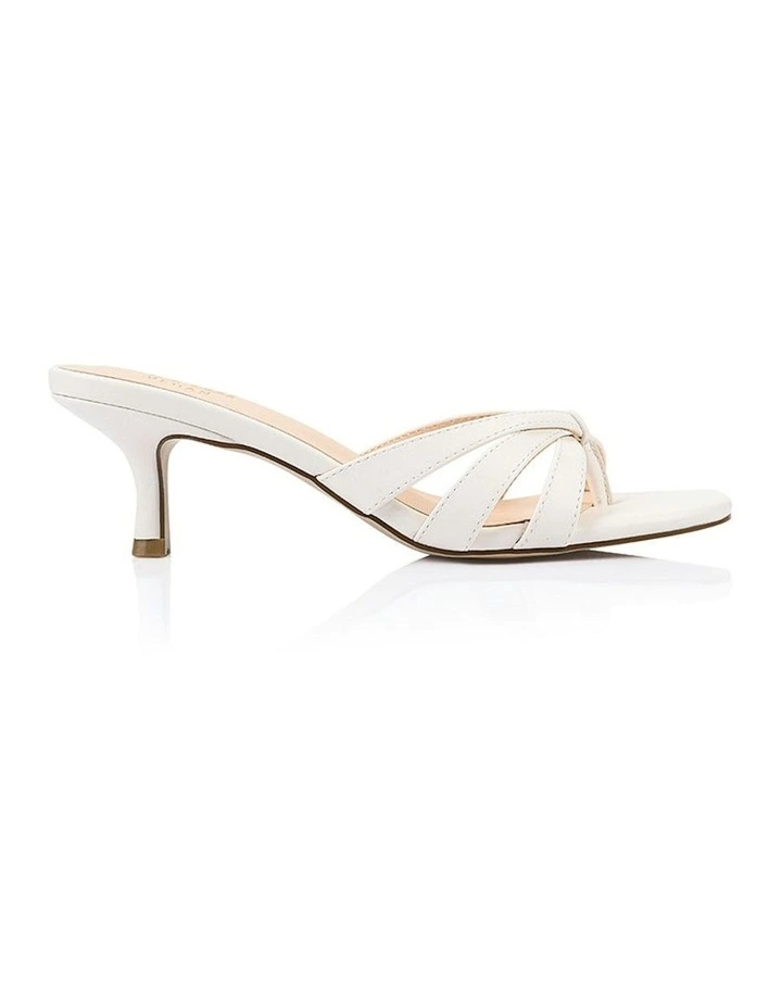 Beau Kitten Heel Thongs in Chalk White image 1