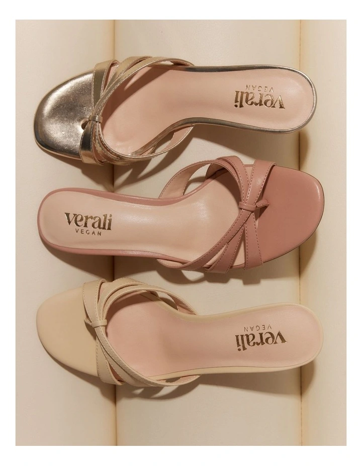 Beau Kitten Heel Thongs in Champagne Gold image 4