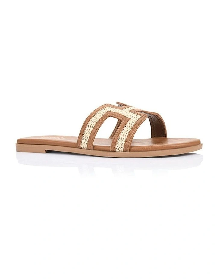 Sandra Casual Slides in Tan/Raffia image 2