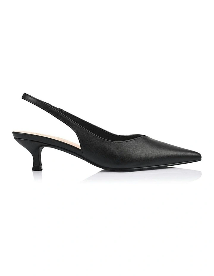 Lush Slingback Kitten Heels in Black image 1