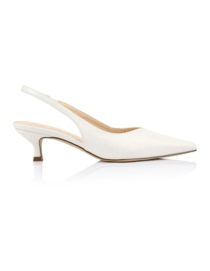 Lush Slingback Kitten Heels in Chalk White image 1
