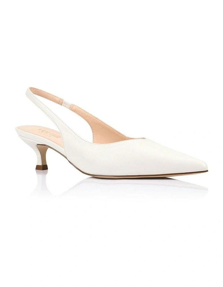 Lush Slingback Kitten Heels in Chalk White image 2