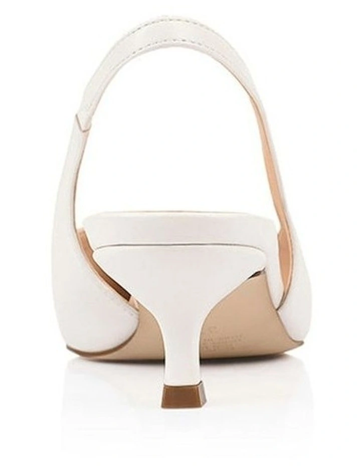 Lush Slingback Kitten Heels in Chalk White image 3