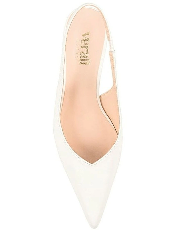 Lush Slingback Kitten Heels in Chalk White image 4