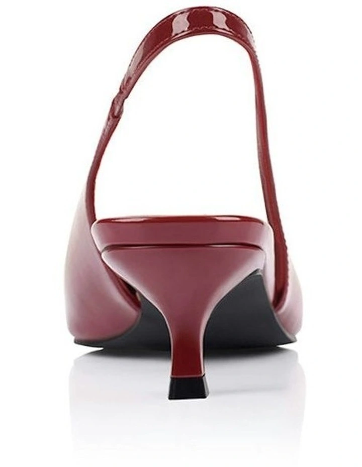 Lush Slingback Kitten Heels in Wine Patent image 3