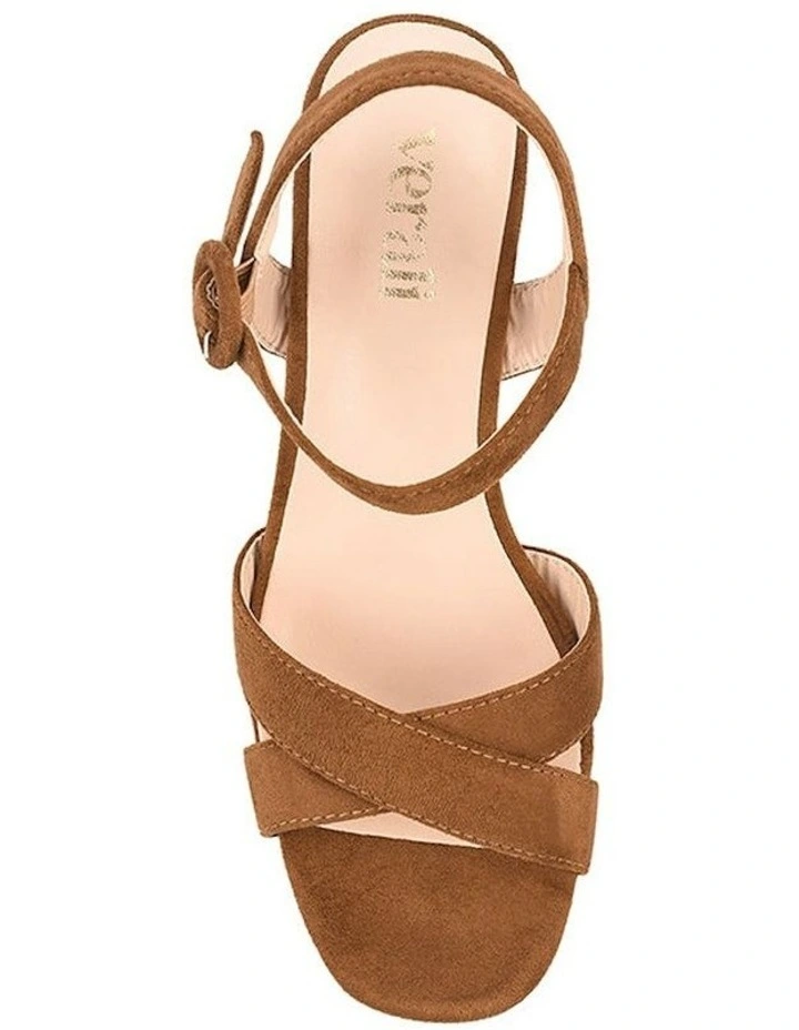 Hazel Platform Heels in Chestnut Tan Micro image 4