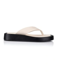 Bouncer II Flatform Thongs in Bone Smooth