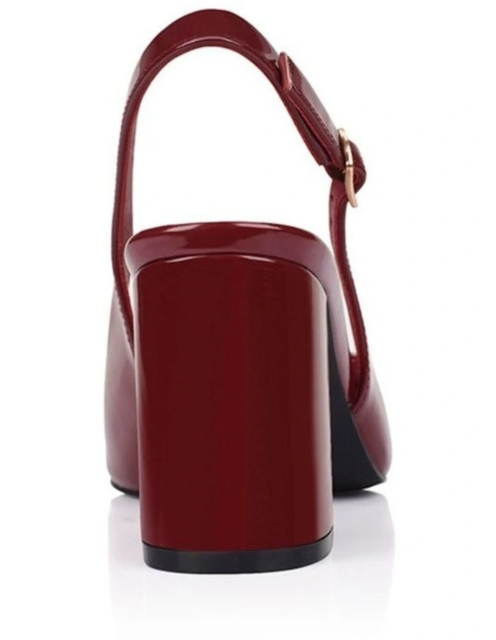 Elio Slingback Block Heels in Wine Patent image 3