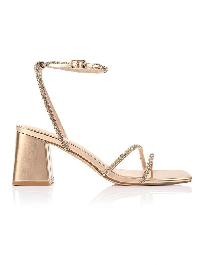 Strawberry Block Heel Sandals in Rose Gold image 1