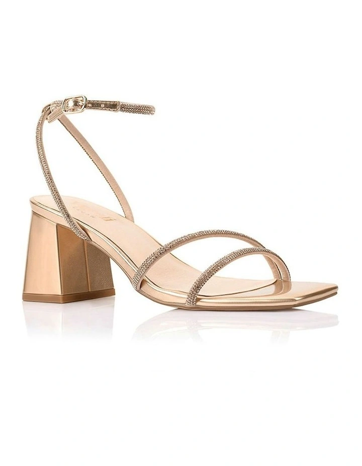 Strawberry Block Heel Sandals in Rose Gold image 2