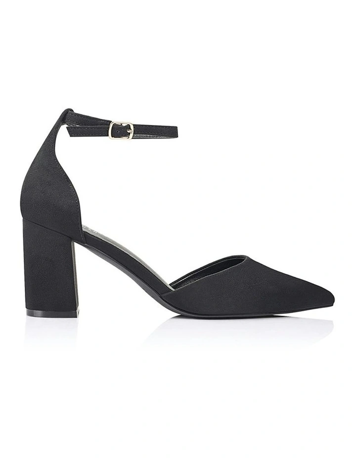 Eli Closed Toe Block Heels in Black Micro image 1