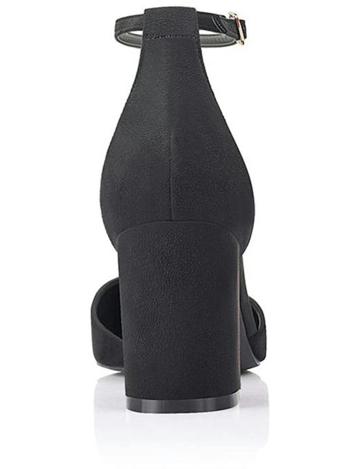 Eli Closed Toe Block Heels in Black Micro image 3