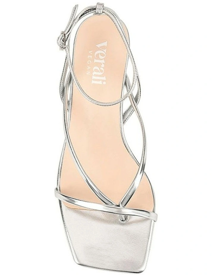 Maeve Kitten Heel Sandals in Silver image 7