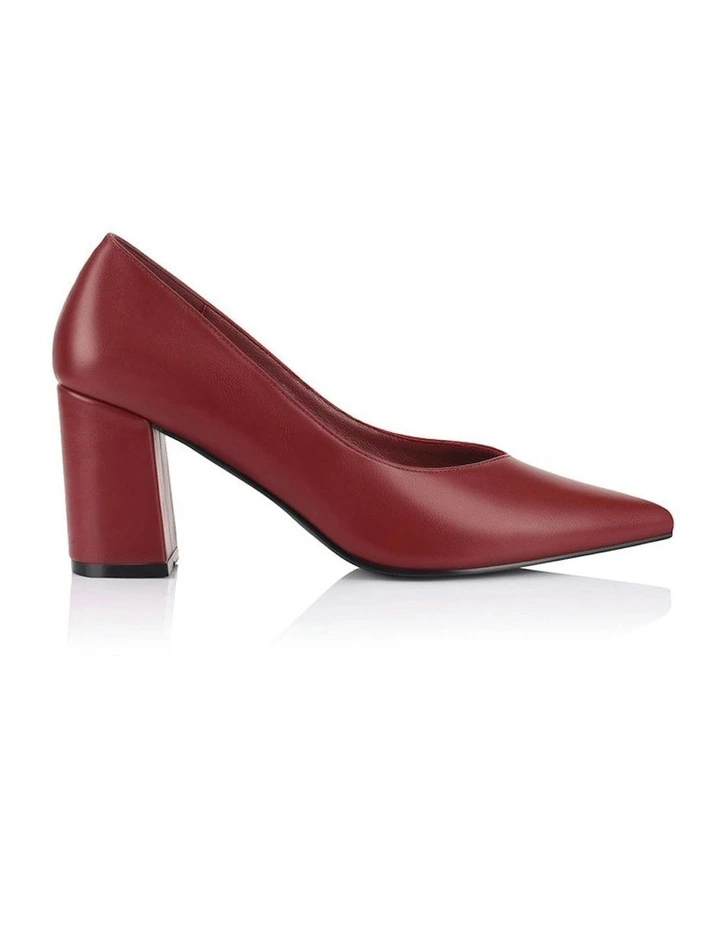 Elliot Block Heel Pumps in Berry Red image 1