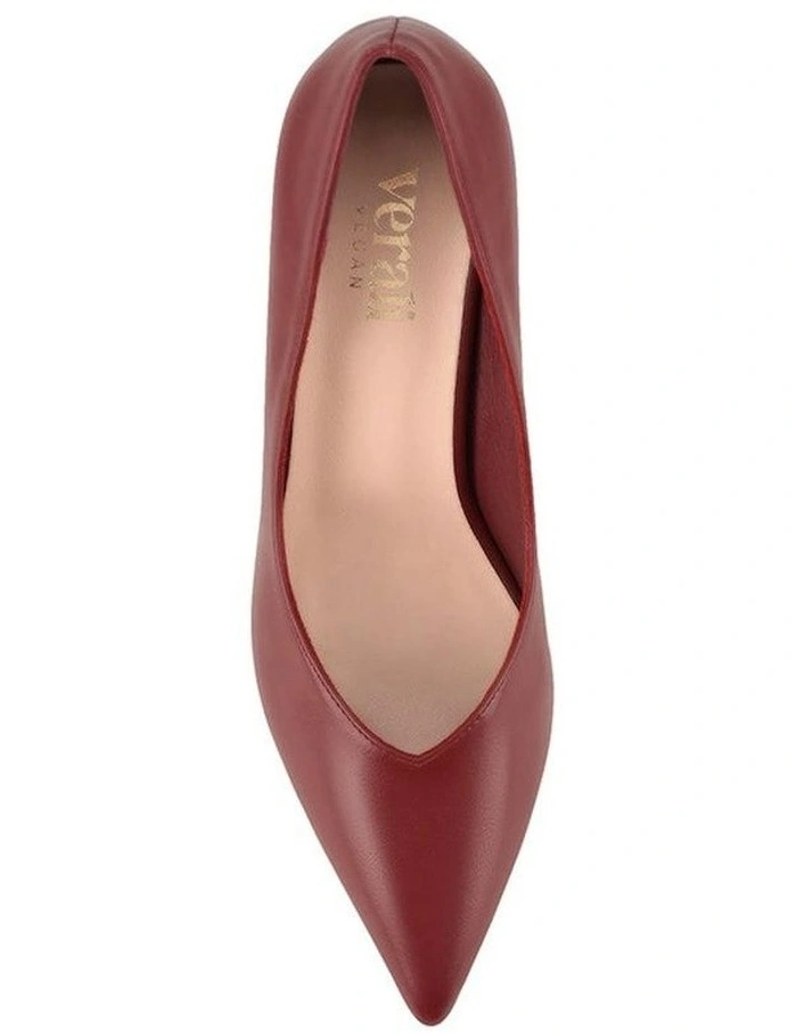 Elliot Block Heel Pumps in Berry Red image 4