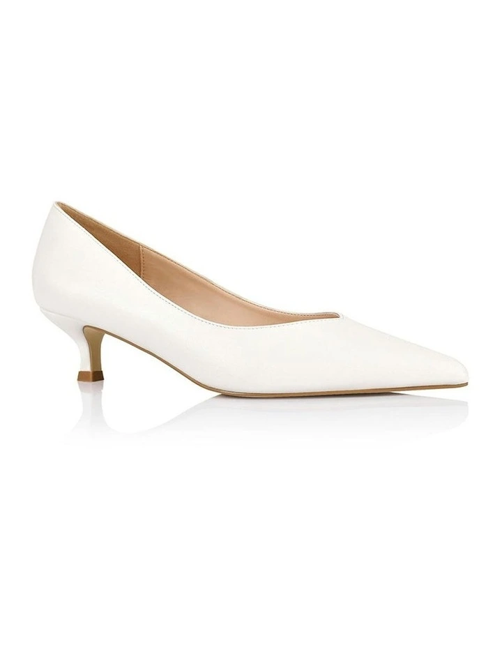 Lucy Kitten Heel Pumps in Chalk White image 2