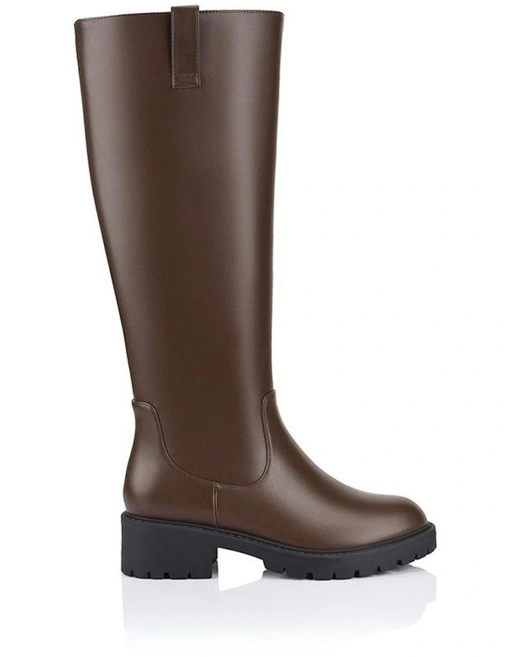 Jailyn Chunky Knee High Boots in Chocolate Brown image 1