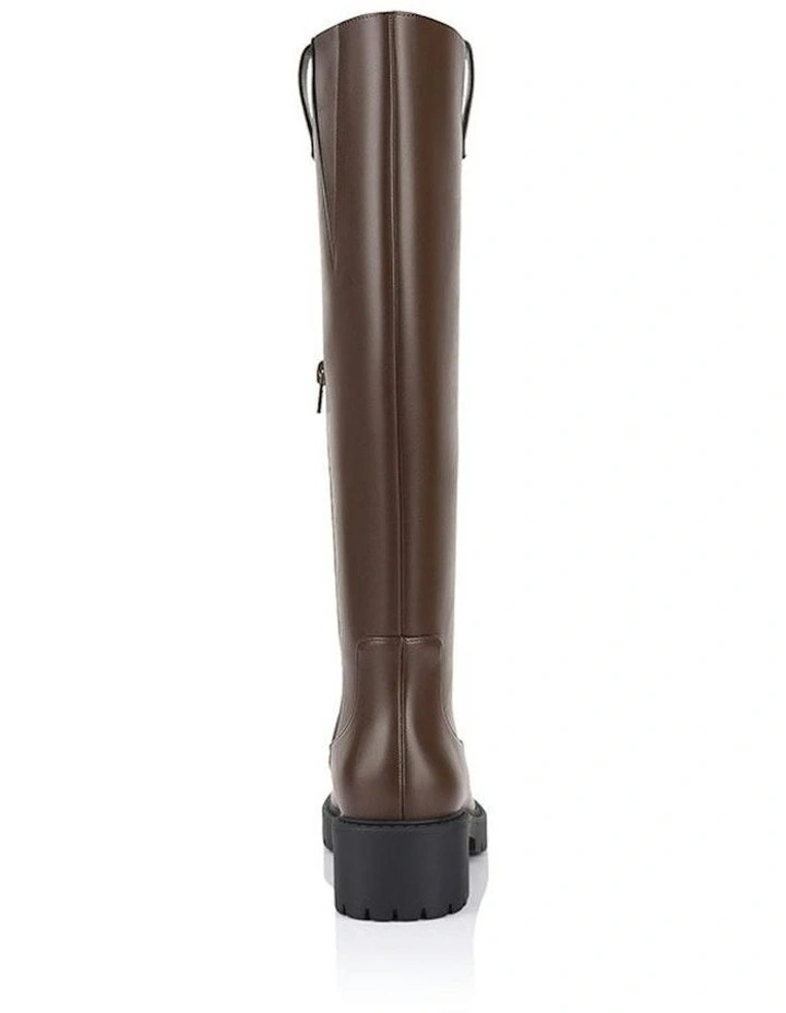 Jailyn Chunky Knee High Boots in Chocolate Brown image 3