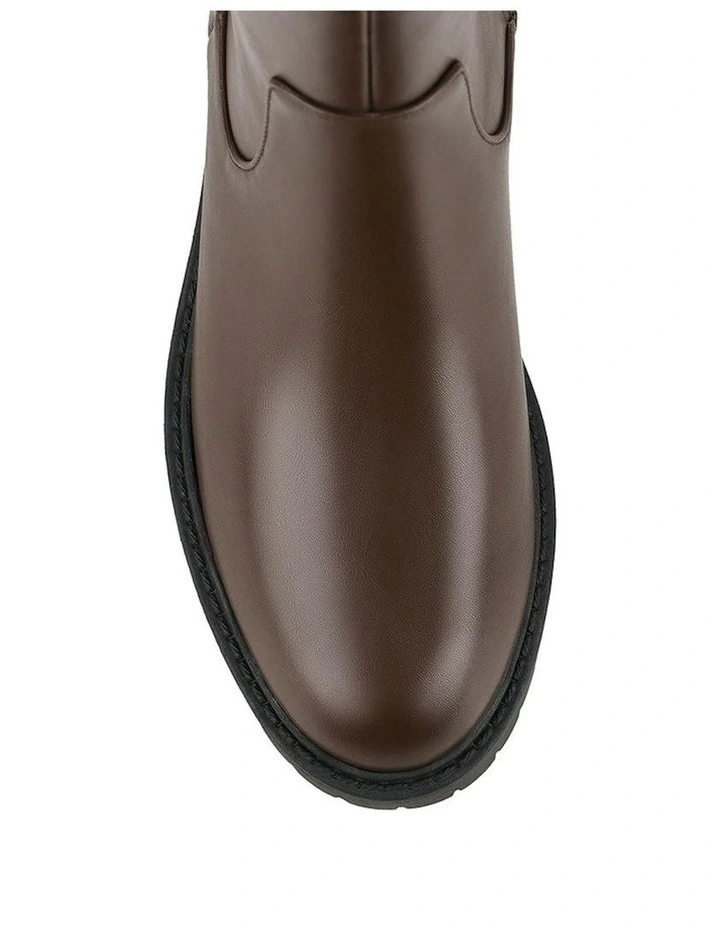 Jailyn Chunky Knee High Boots in Chocolate Brown image 4