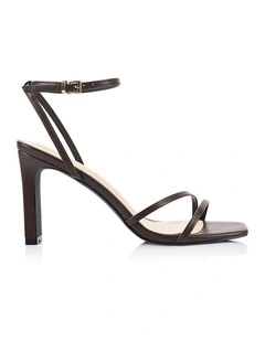 Kimmy Slim Strappy Heels in Chocolate Brown
