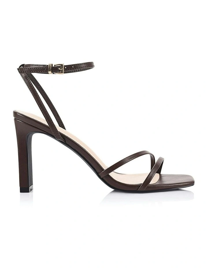 Kimmy Slim Strappy Heels in Chocolate Brown image 1