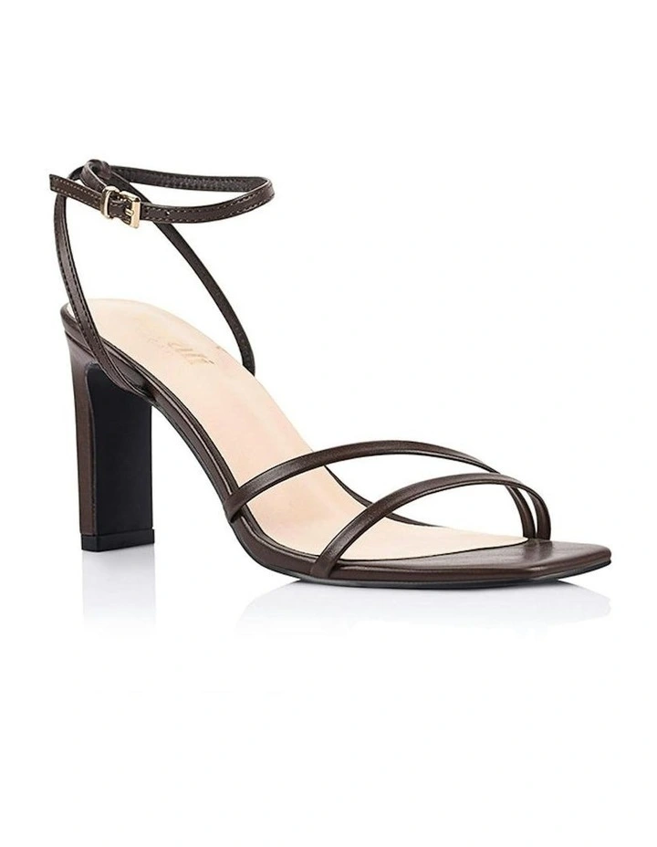 Kimmy Slim Strappy Heels in Chocolate Brown image 2