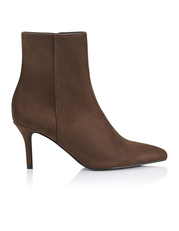 Beth Ankle Boots in Chocolate Brown Micro image 1