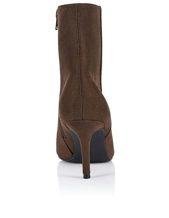 Beth Ankle Boots in Chocolate Brown Micro image 3