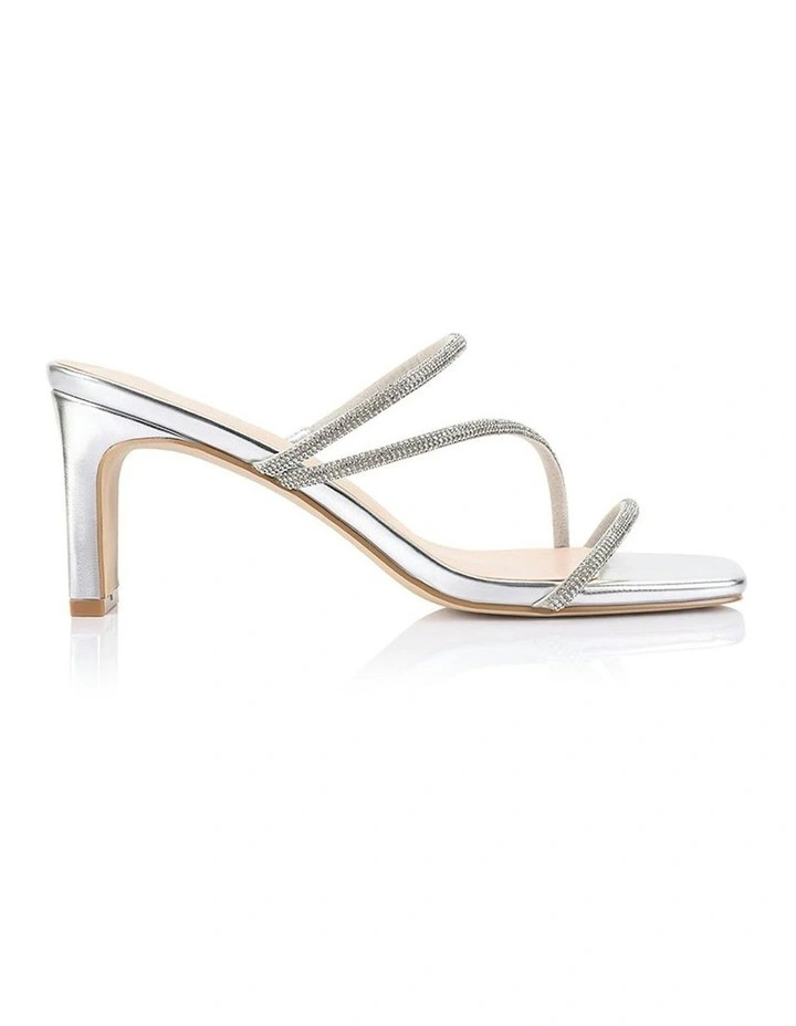 Ginger Block Heel Mules in Silver image 1