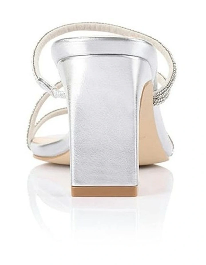 Ginger Block Heel Mules in Silver image 3