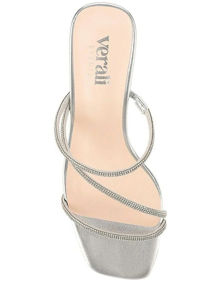 Ginger Block Heel Mules in Silver image 4