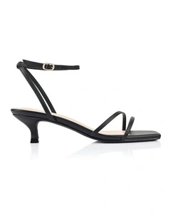 Alex Kitten Heel Sandals in Black