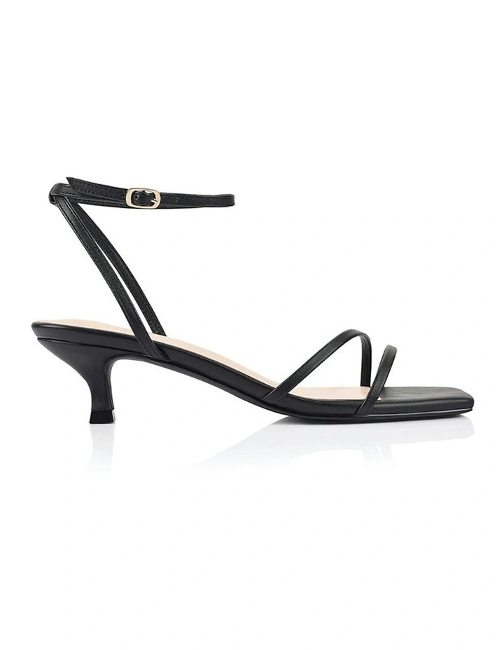 Alex Kitten Heel Sandals in Black image 1