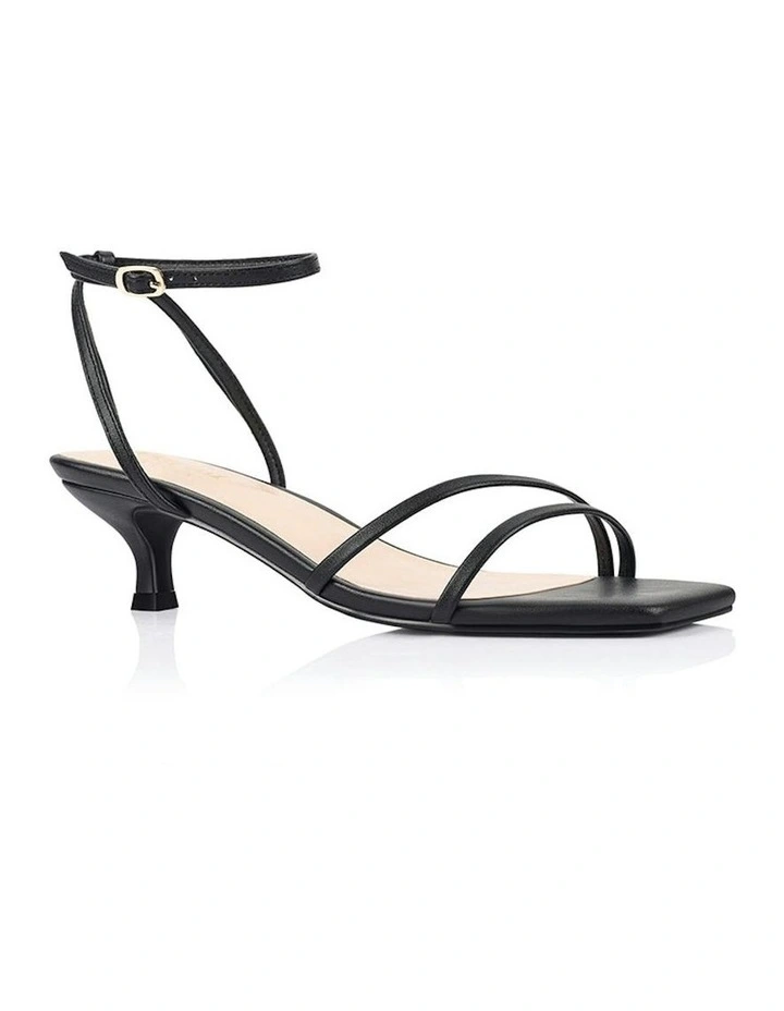 Alex Kitten Heel Sandals in Black image 2