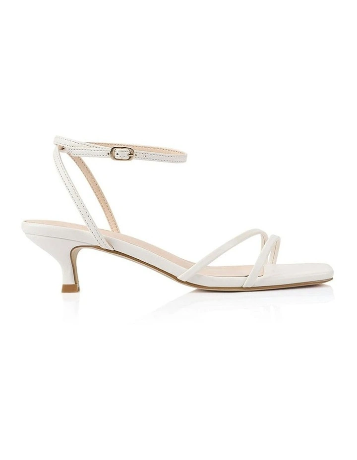 Alex Kitten Heel Sandals in Chalk White image 1