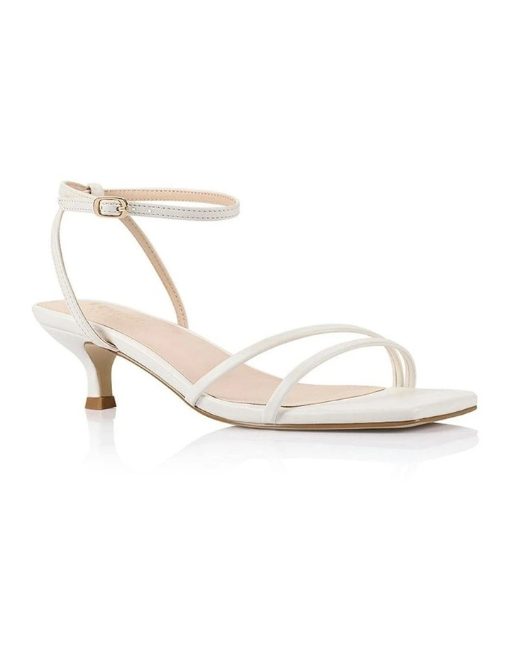 Alex Kitten Heel Sandals in Chalk White image 2
