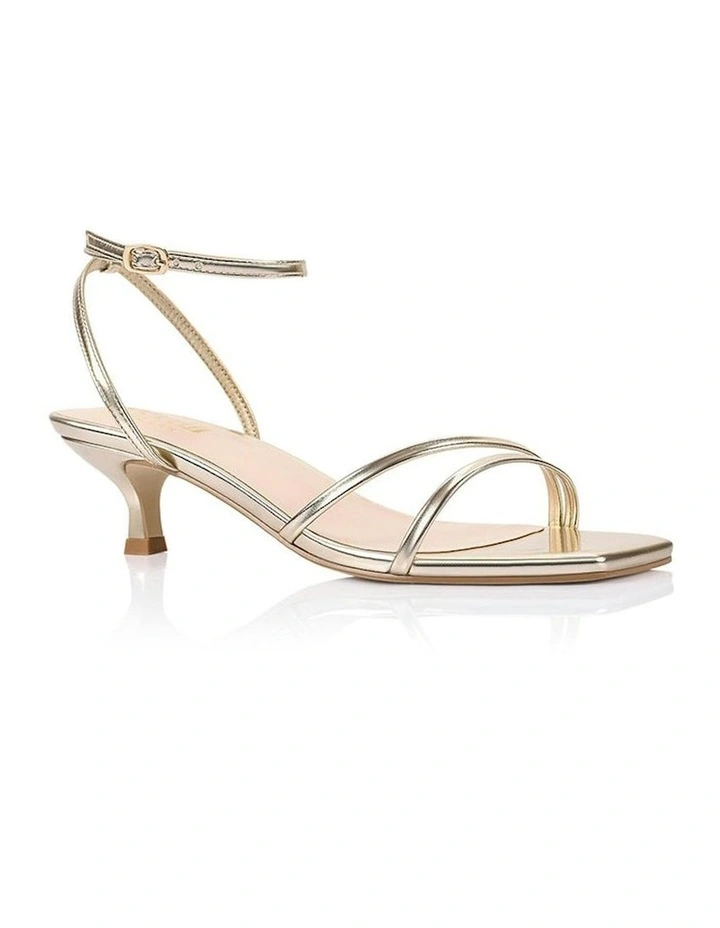 Alex Kitten Heel Sandals in Champagne Gold image 2