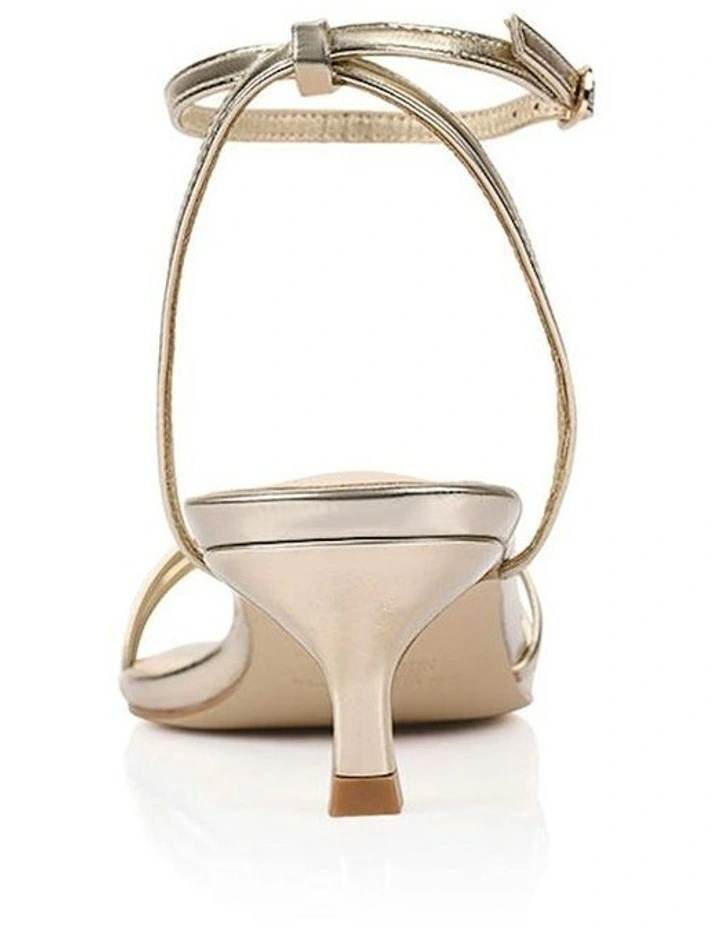 Alex Kitten Heel Sandals in Champagne Gold image 3