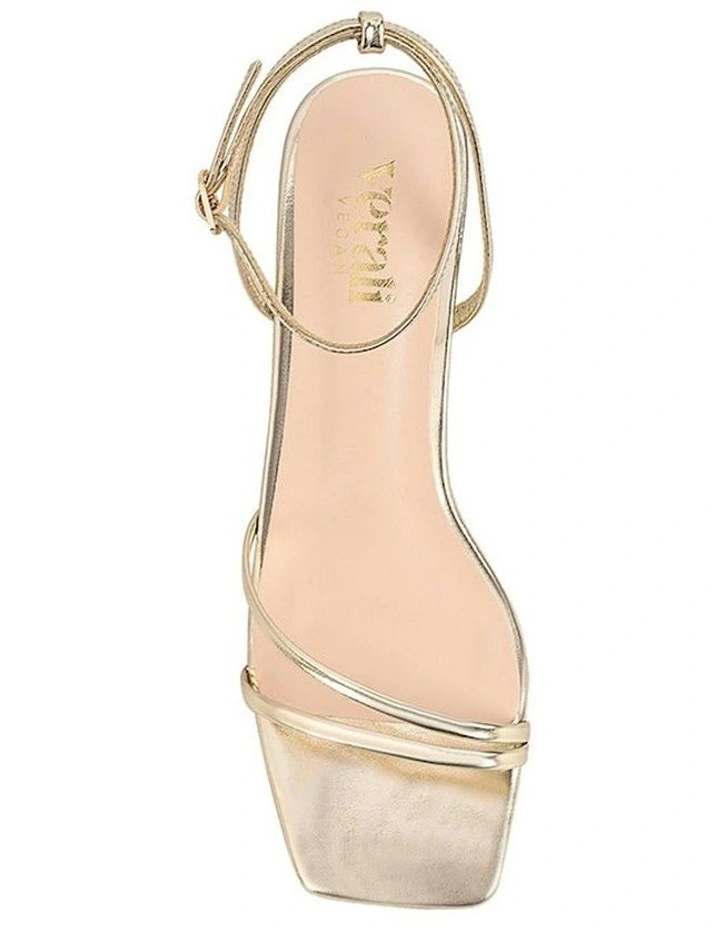 Alex Kitten Heel Sandals in Champagne Gold image 4