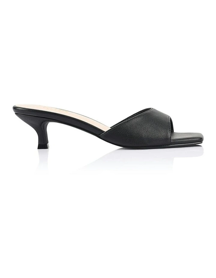Alyssa Kitten Heel Mules in Black image 1