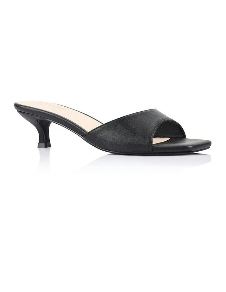 Alyssa Kitten Heel Mules in Black image 2