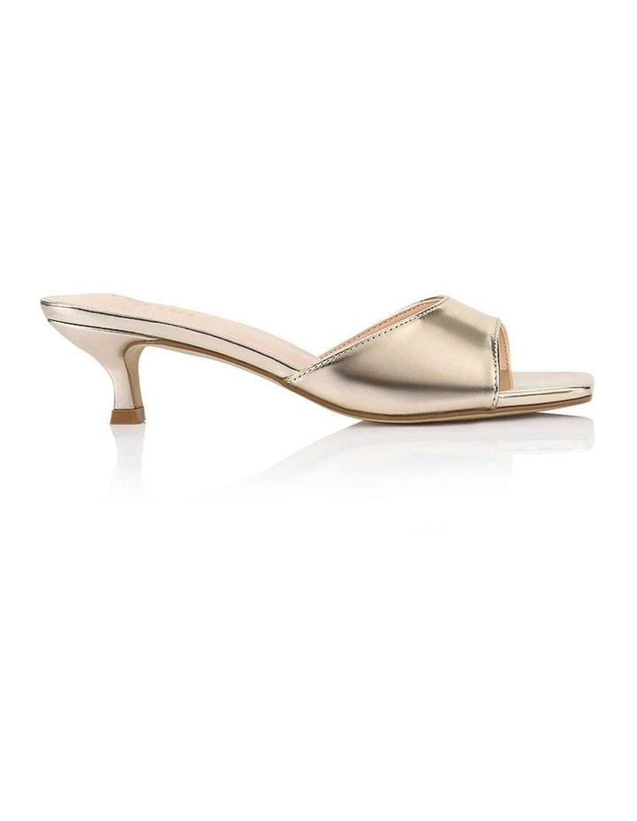 Alyssa Kitten Heel Mules in Champagne Gold image 1