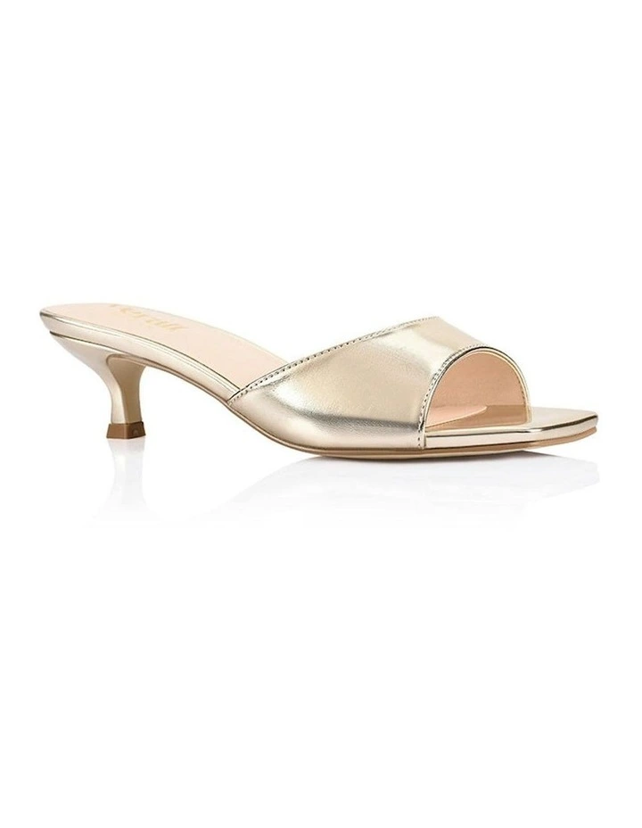 Alyssa Kitten Heel Mules in Champagne Gold image 2