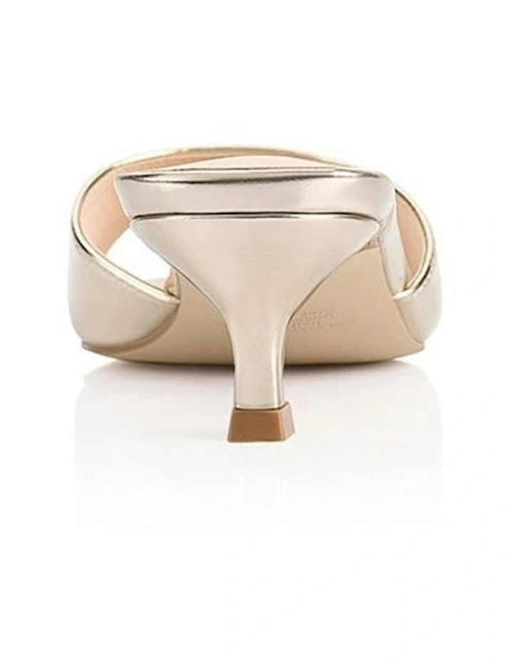 Alyssa Kitten Heel Mules in Champagne Gold image 3